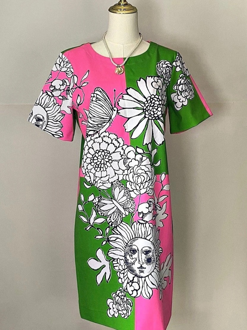 NWT Lilly Pulitzer Siera Floral Dress Pink & Green Size 12